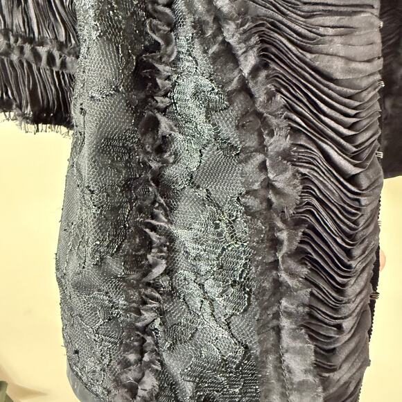 NWT Barronduquette Lace Ruffle Jacket SZ 8 Formal Witchy Dark Romantic Goth - Picture 8 of 13